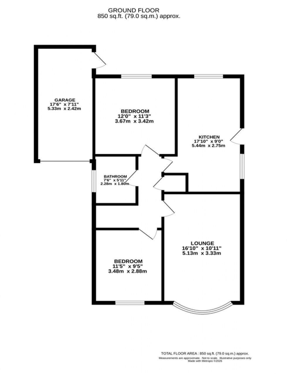 Floorplan for Lanreath Close, Macclesfield
