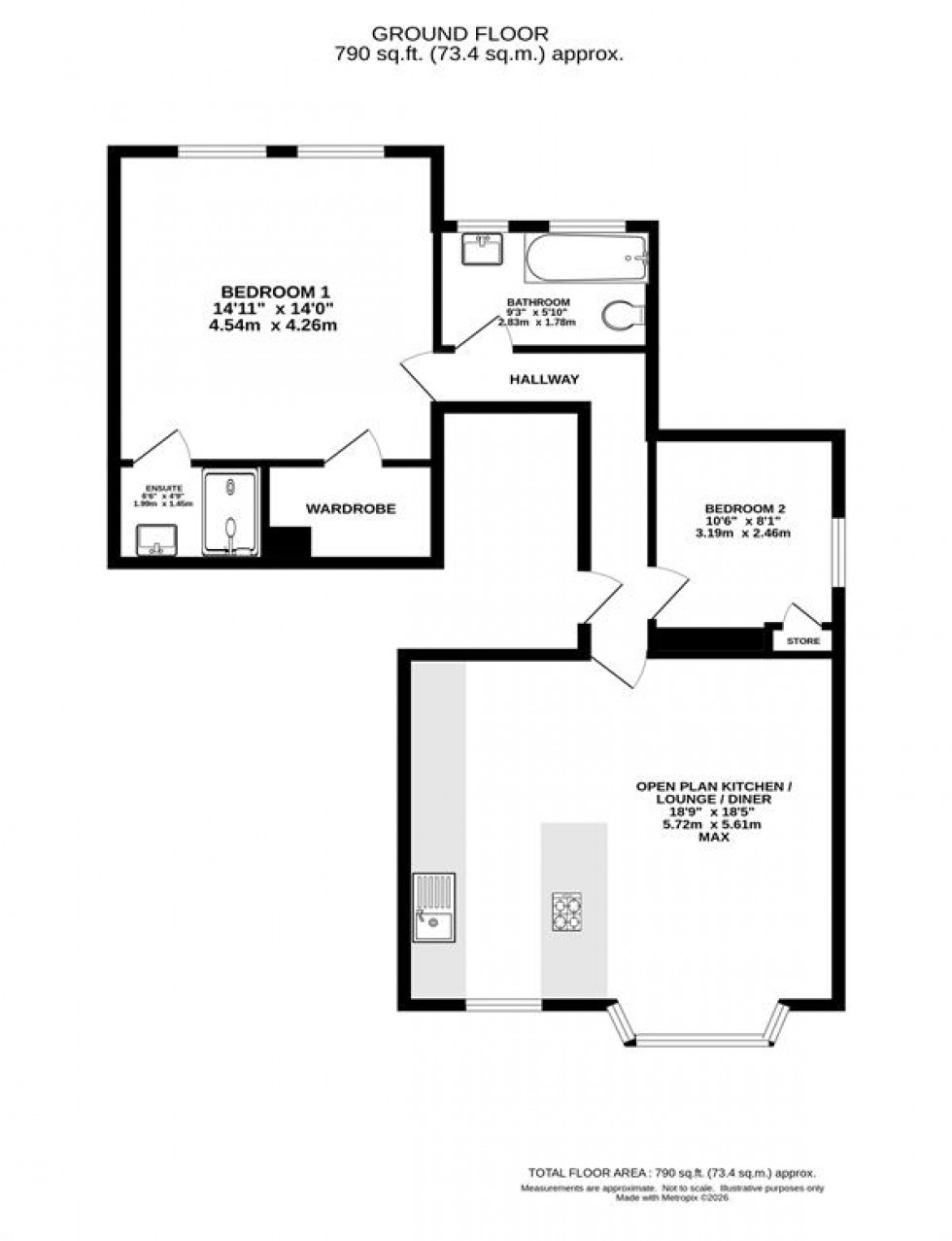 Floorplan for Elms Road, Heaton Moor