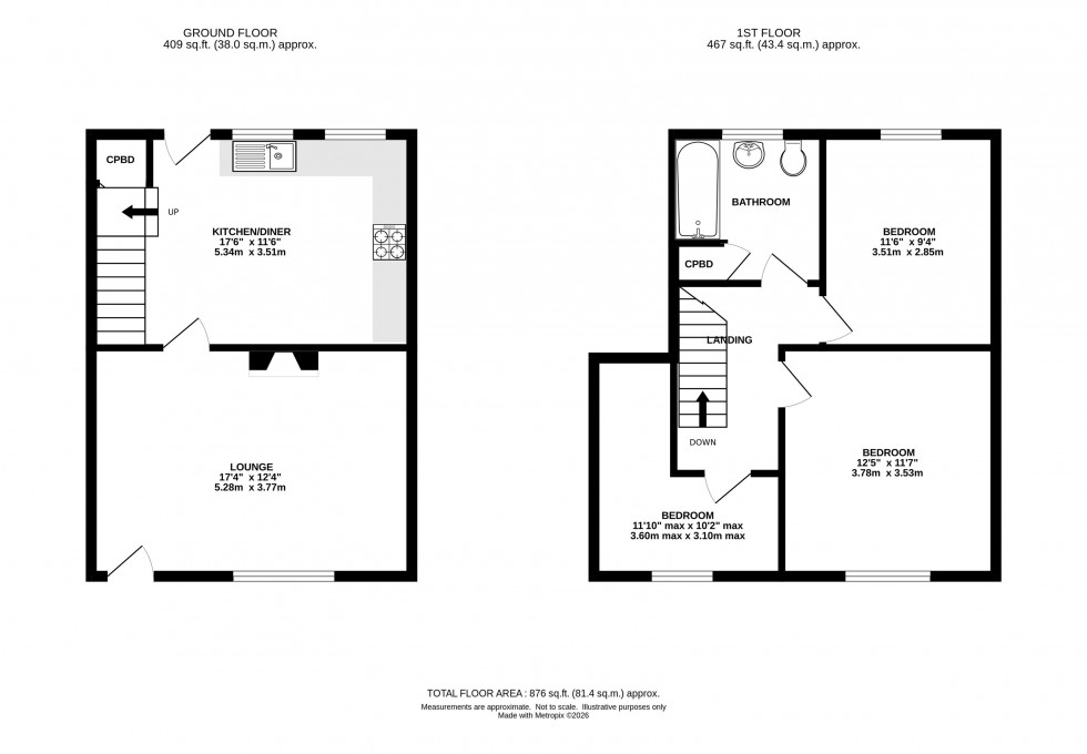 Floorplan for Barlow Road, Chapel-En-Le-Frith, High Peak