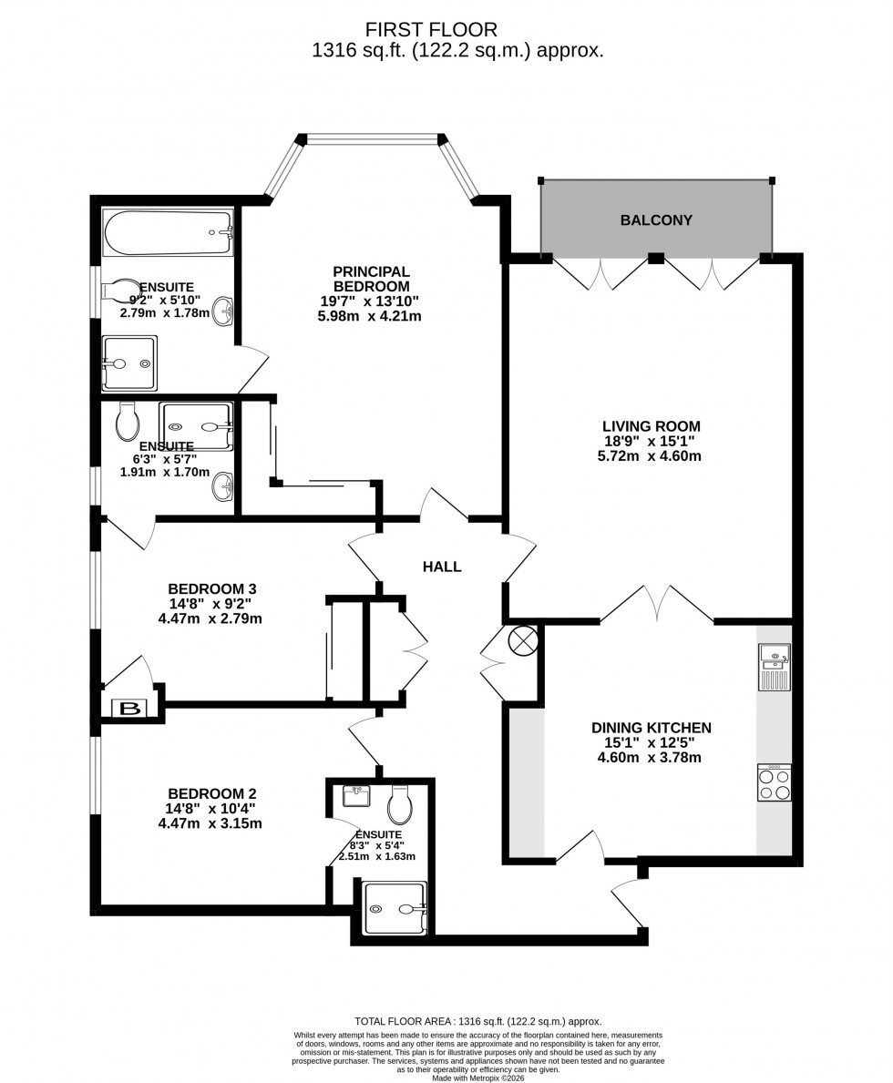 Floorplan for Daveylands, Wilmslow