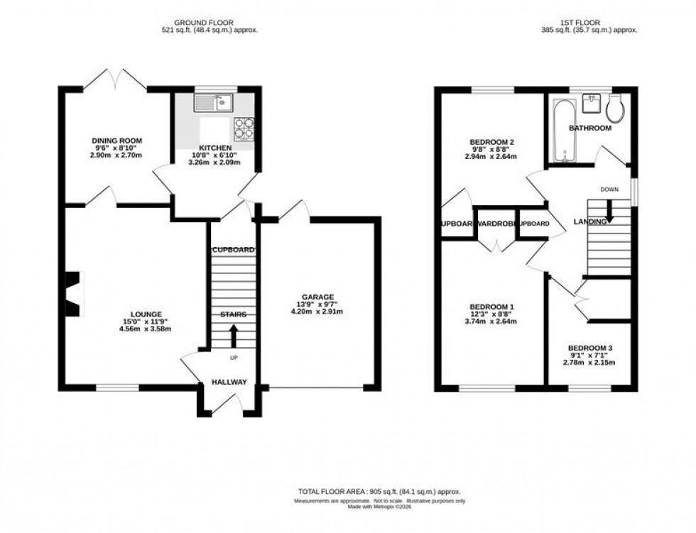 Floorplan for Brynlow Drive, Middlewich