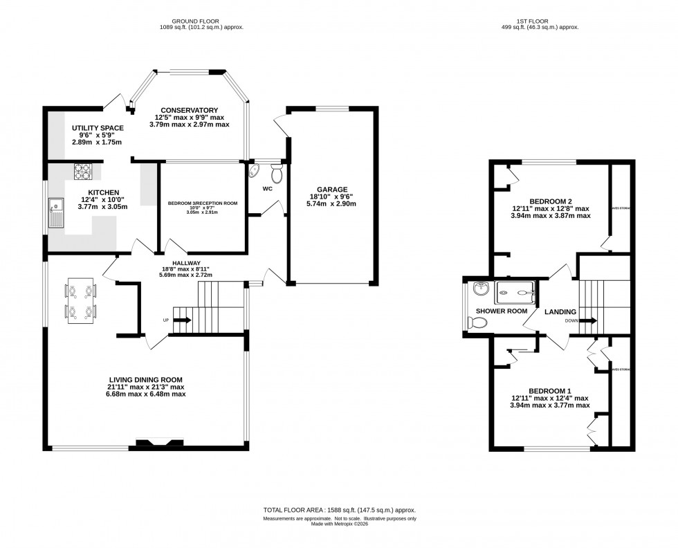 Floorplan for Higher Downs, Knutsford