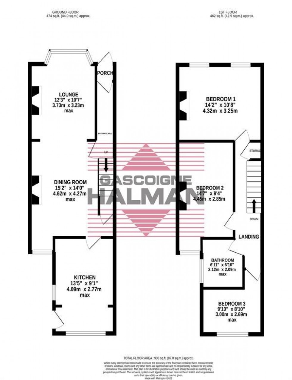 Floorplan for Meadows Road, Sale
