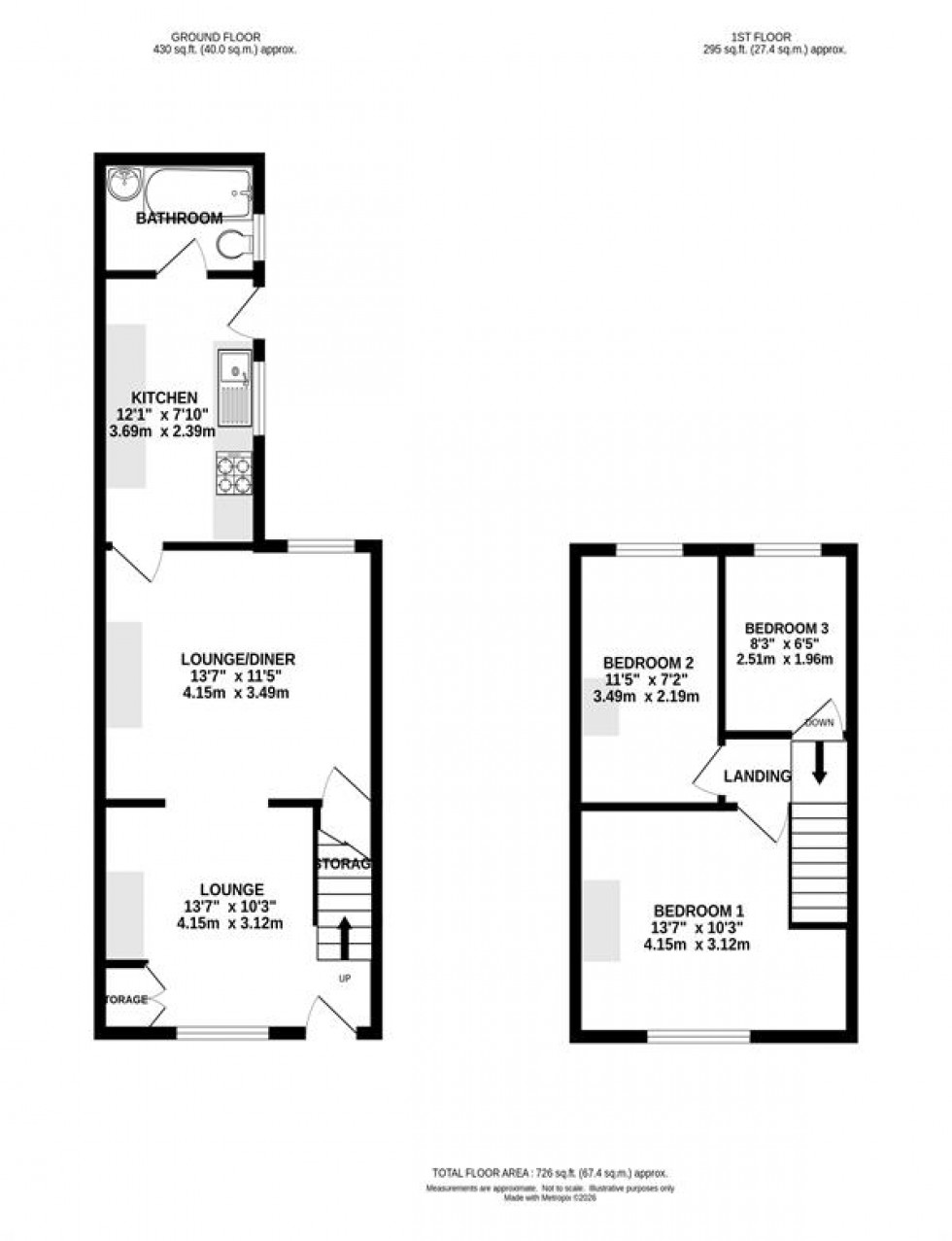 Floorplan for Oak Street, Northwich