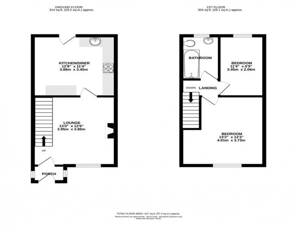 Floorplan for Buxton Road, Disley, Stockport