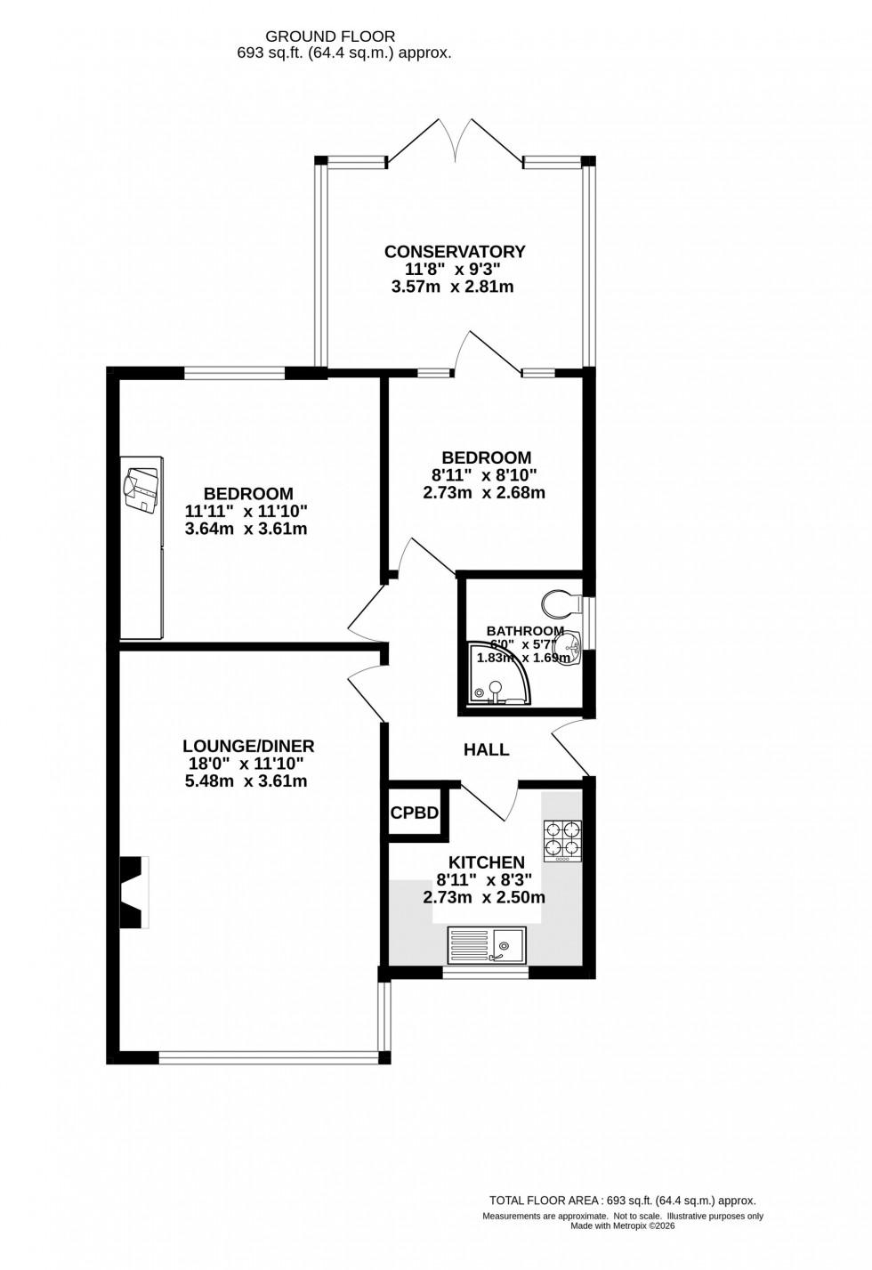 Floorplan for Park View Drive, Chapel-En-Le-Frith, SK23