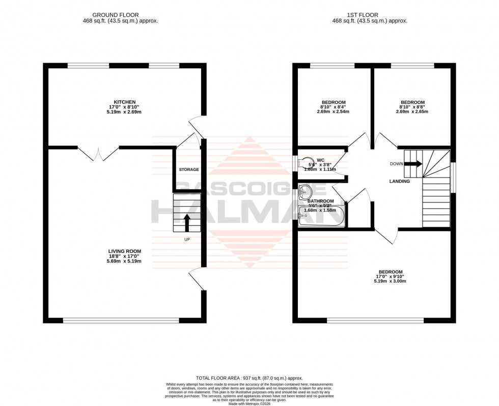 Floorplan for South Grove, Sale, M33