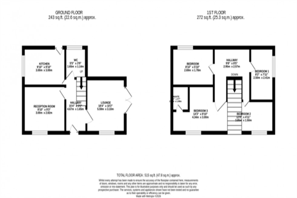 Floorplan for Capenhurst Close, Poynton
