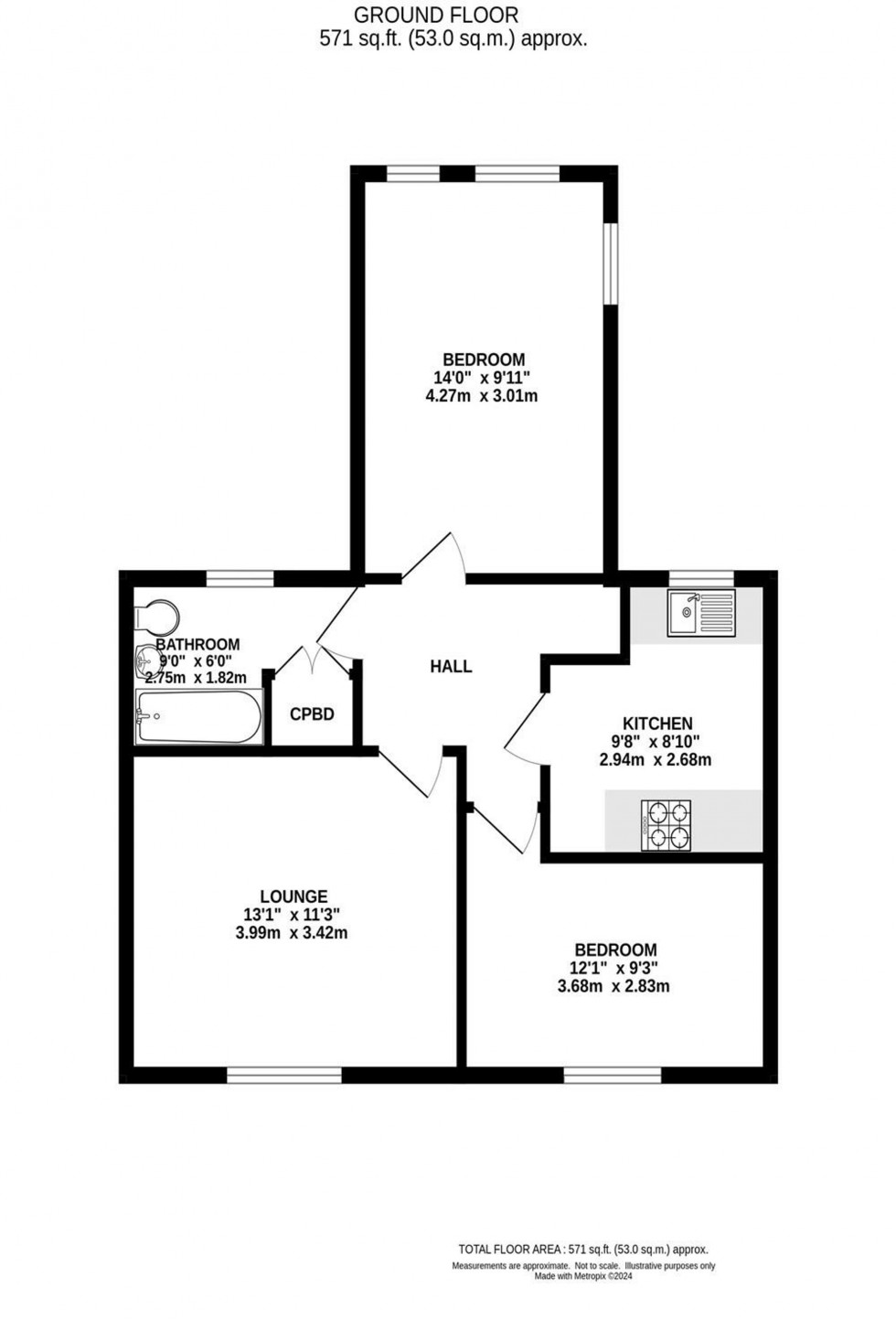 Floorplan for Market Place, Chapel-En-Le-Frith, SK23