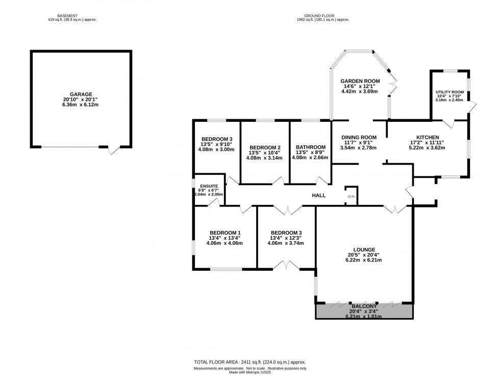 Floorplan for Hillside Bungalow, Pinfold Lane, Greave
