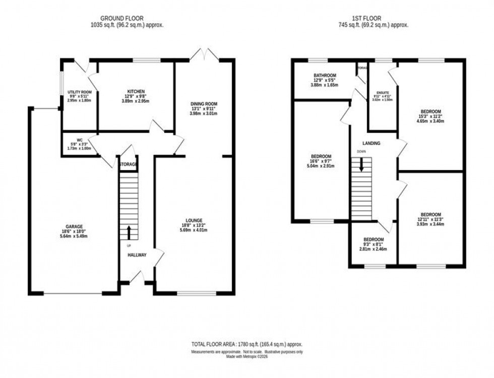 Floorplan for Belfry Drive, Tytherington