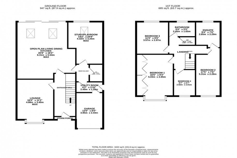 Floorplan for Brookfield Avenue, Poynton, SK12