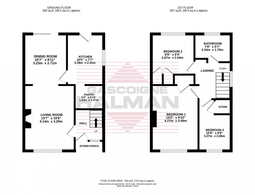 Floorplan for Romsey Drive, Cheadle Hulme, SK8