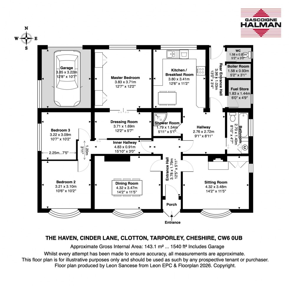 Floorplan for Cinder Lane, Clotton, CW6