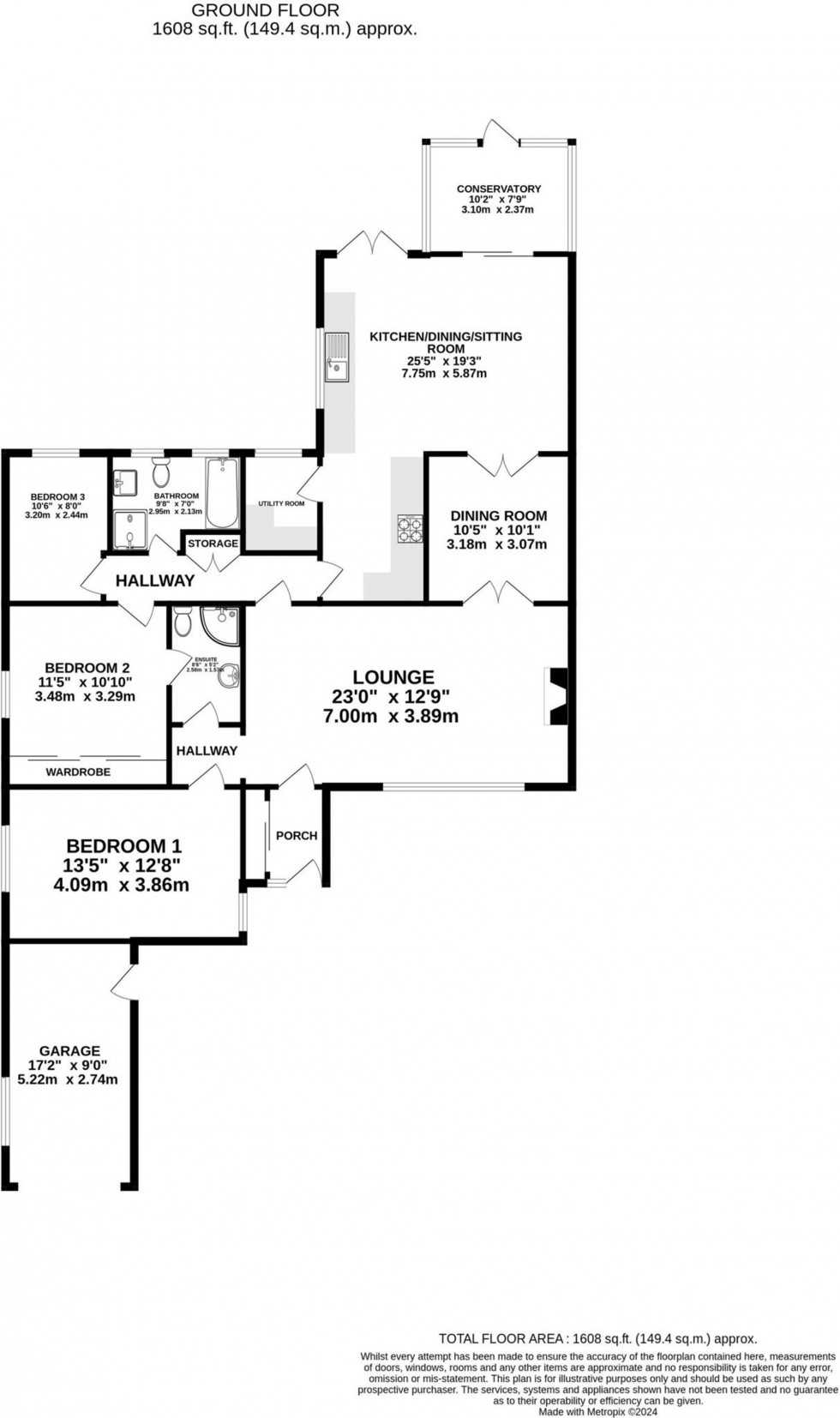 Floorplan for Thorngrove Drive, Wilmslow, SK9