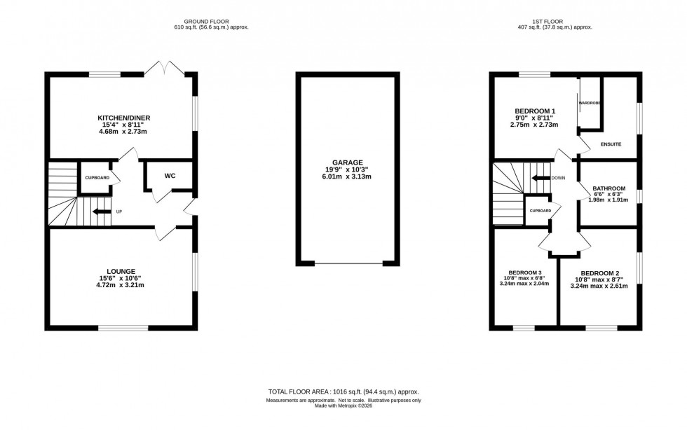 Floorplan for Pennypleck Drive, Appleton Thorn, WA4