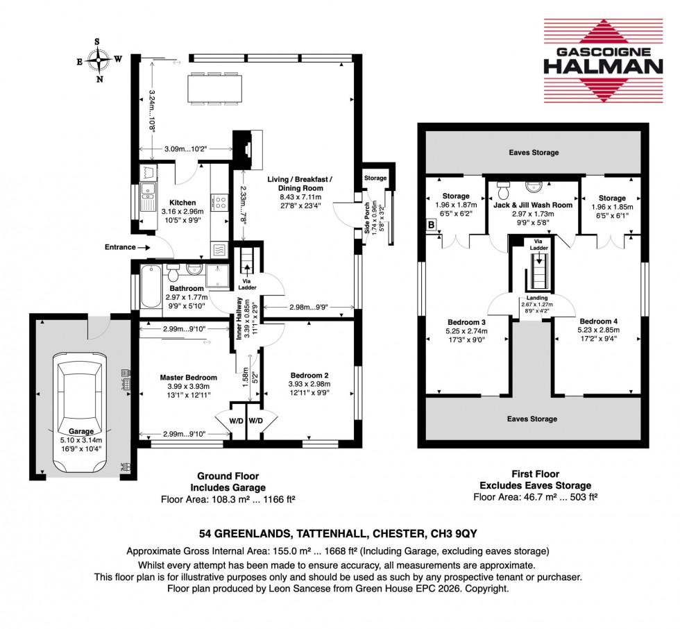 Floorplan for Greenlands, Tattenhall, CH3