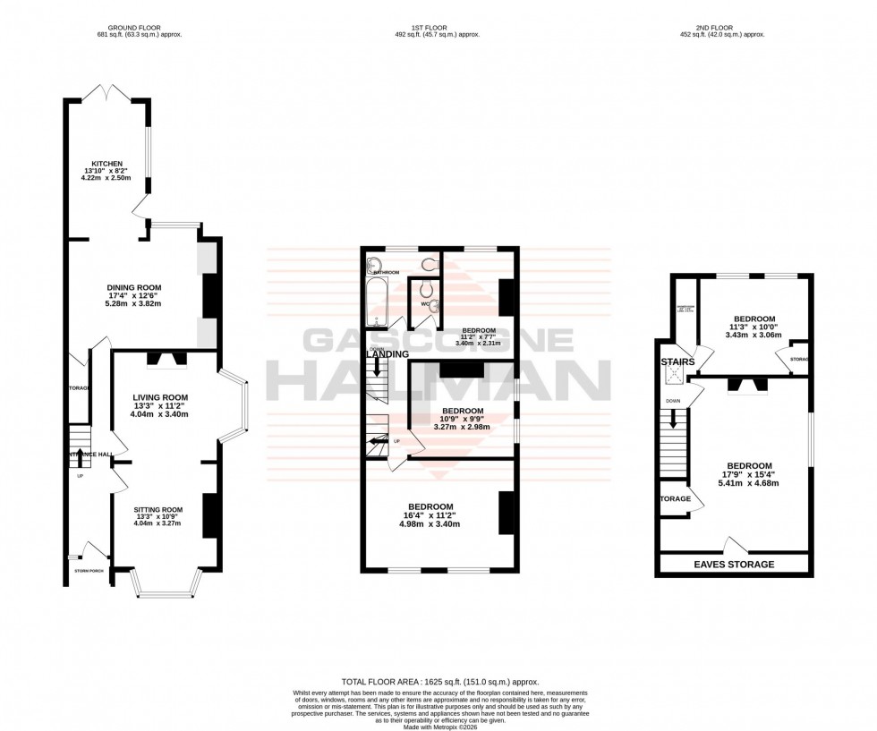 Floorplan for Abington Road, Sale, M33