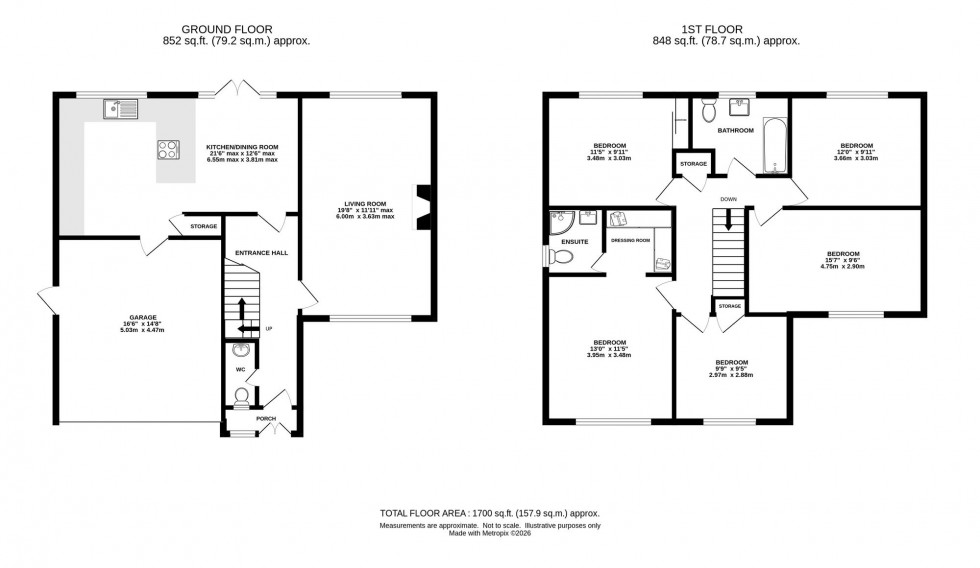 Floorplan for Selkirk Drive, Holmes Chapel, CW4