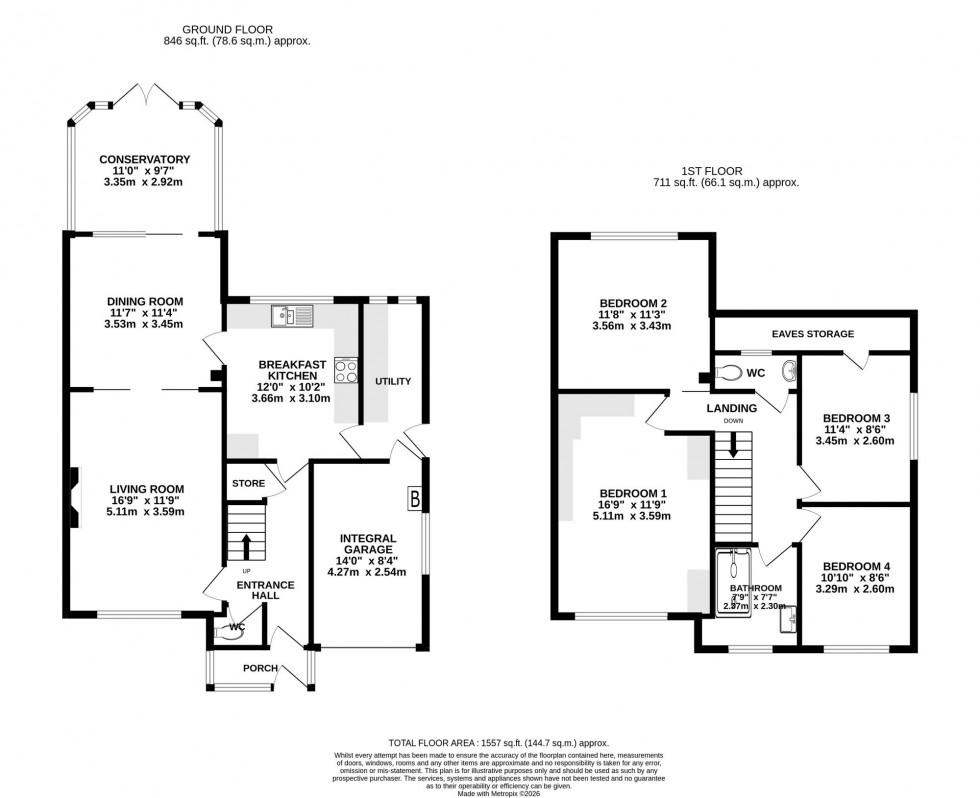Floorplan for Buckingham Road, Wilmslow, SK9