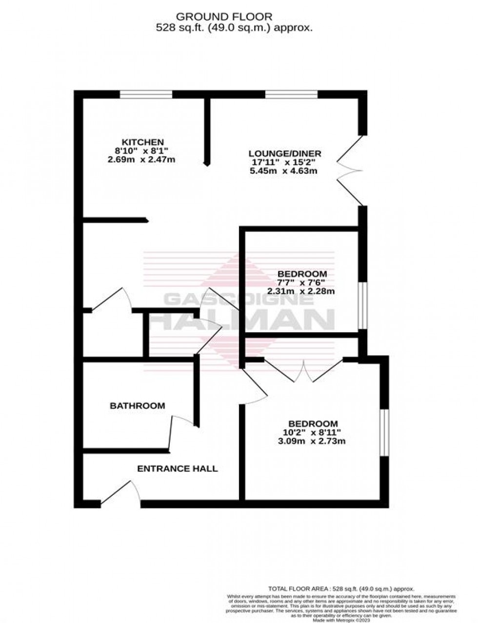 Floorplan for Keswick Court, Downes Way, Sharston