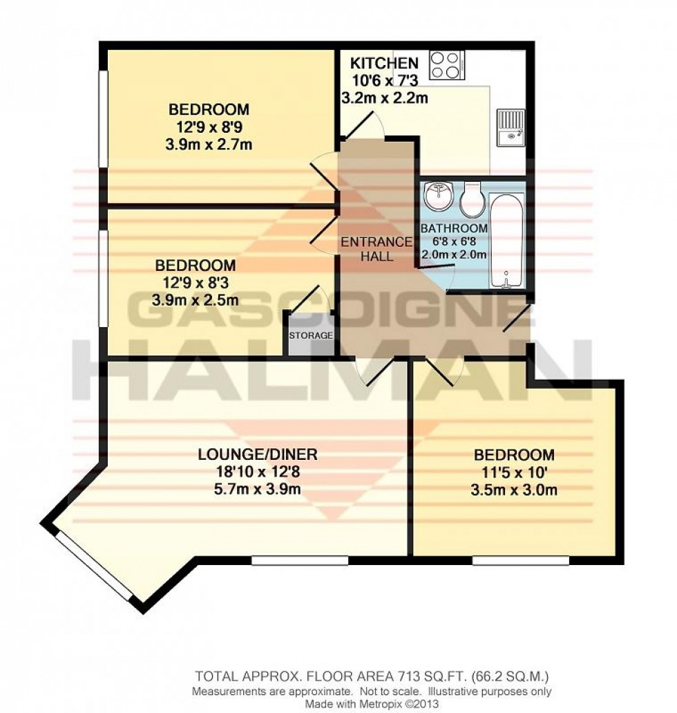 Floorplan for The Deansgate, Whiteoak Road, Fallowfield
