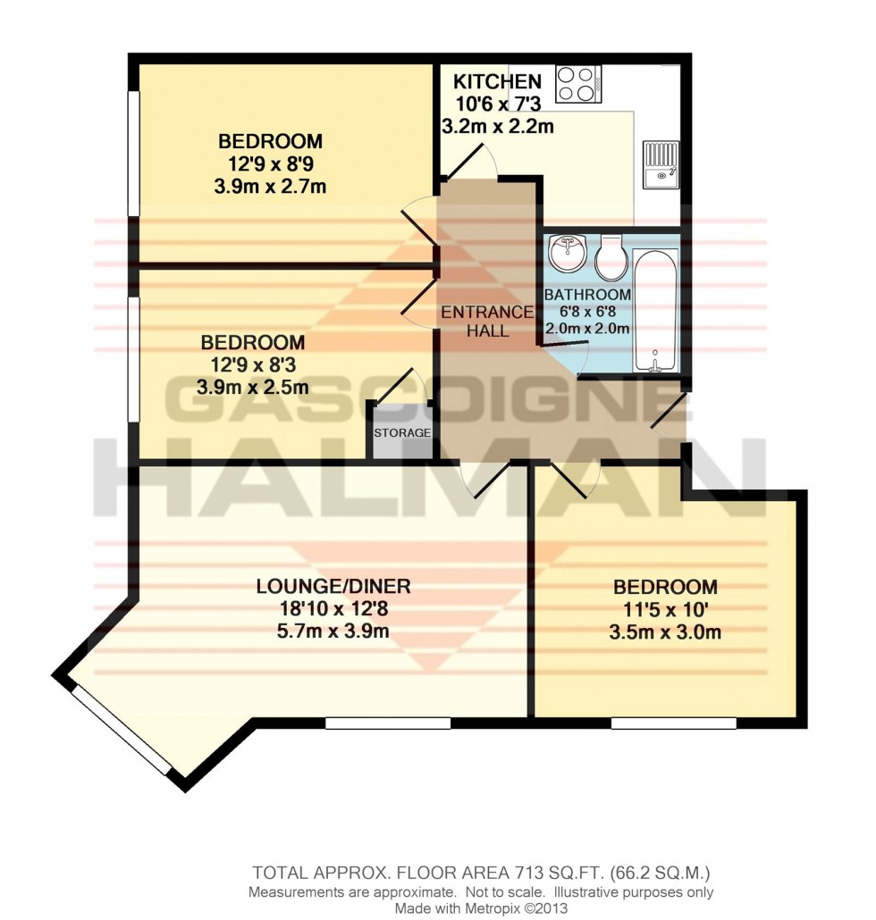 Floorplan for The Deansgate, Whiteoak Road, Fallowfield