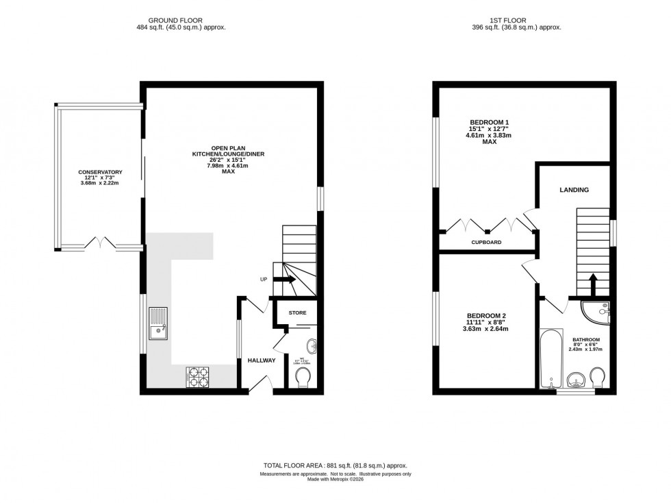 Floorplan for Whirley Close, Stockport, SK4