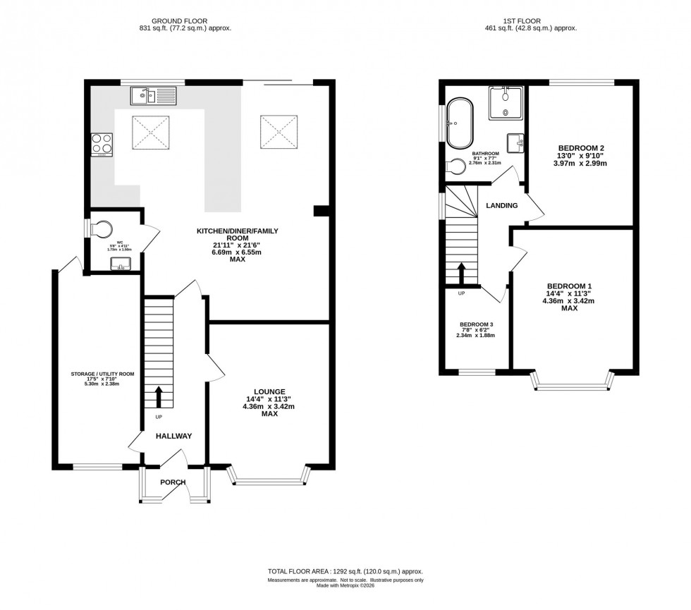 Floorplan for Bolton Avenue, Manchester, M19