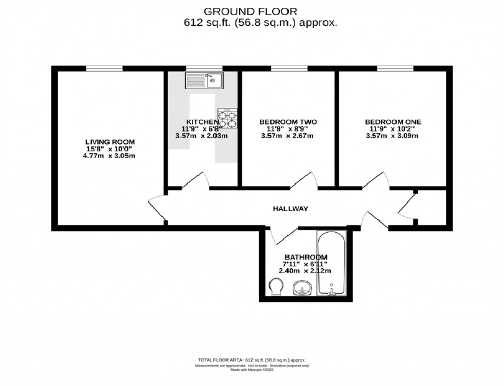 Floorplan for Warwick Court, Heaton Chapel, Stockport