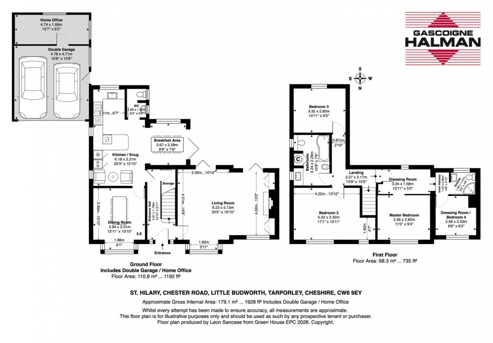 Floorplan for Chester Road, Little Budworth, CW6
