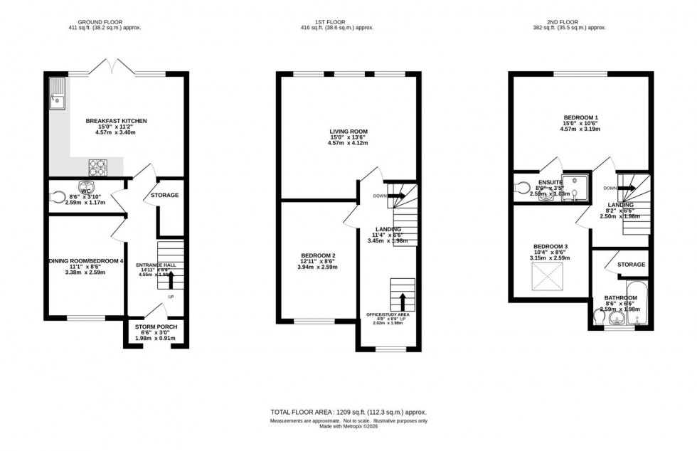 Floorplan for Pencarrow Close, Didsbury, M20