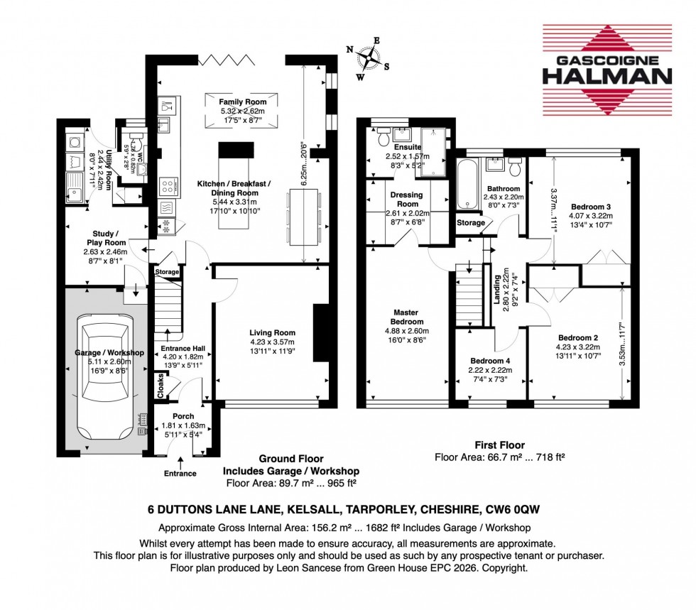 Floorplan for Duttons Lane, Kelsall, CW6