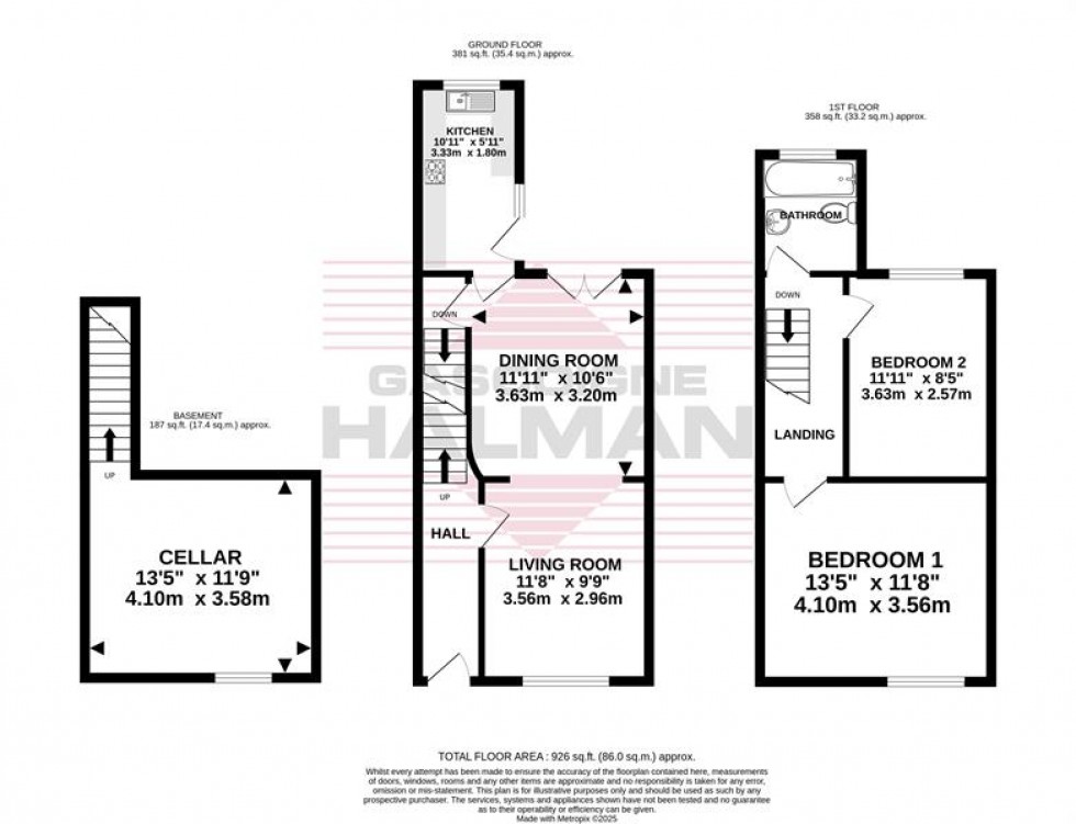 Floorplan for Frances Street, Cheadle, Stockport