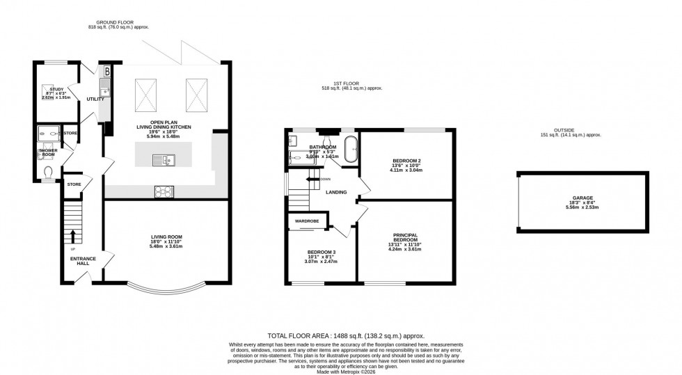 Floorplan for The Coppins, Wilmslow, SK9