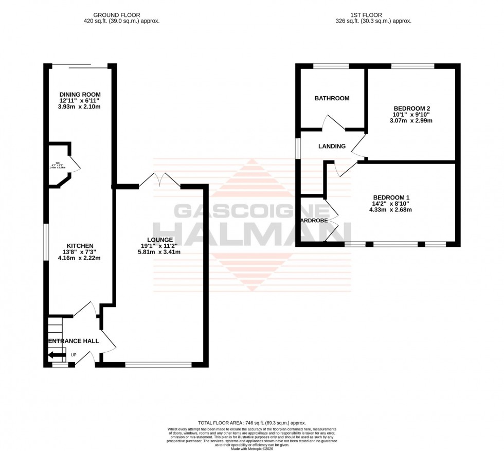 Floorplan for Mere Close, Sale, M33