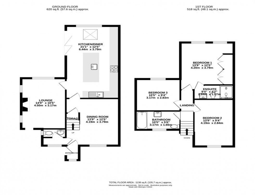Floorplan for Free Green Cottages, Free Green Lane, Lower Peover