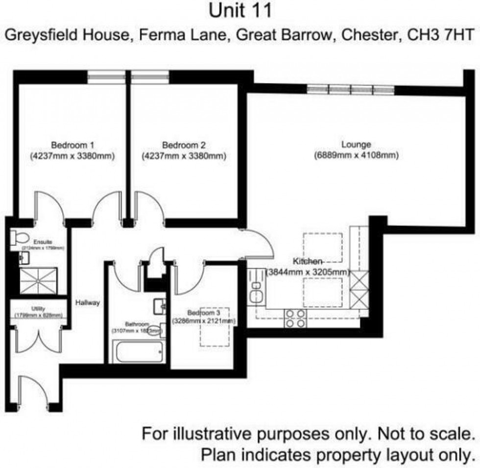 Floorplan for Greysfields House, Ferma Lane, CH3