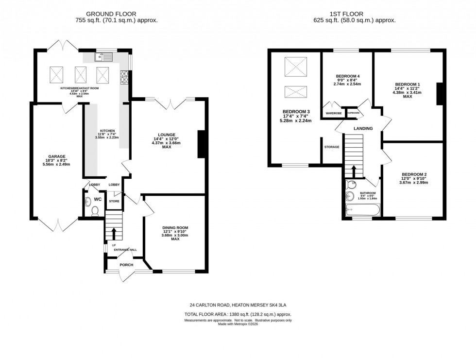 Floorplan for Carlton Road, Stockport, SK4