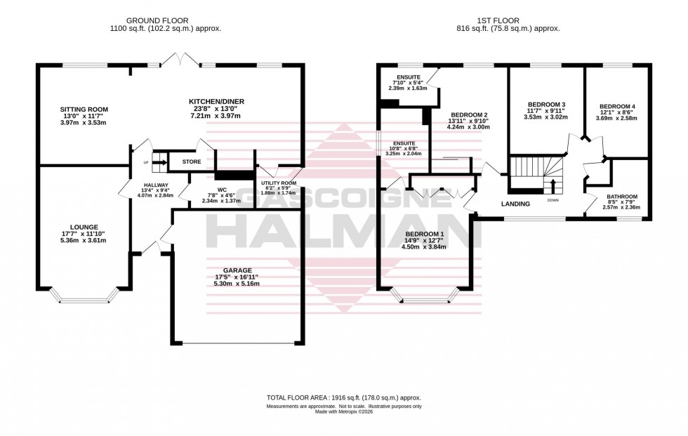 Floorplan for Beamont Crescent, Woodford, SK7