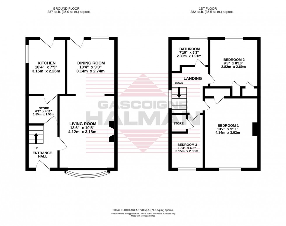 Floorplan for Roche Gardens, Cheadle Hulme, SK8
