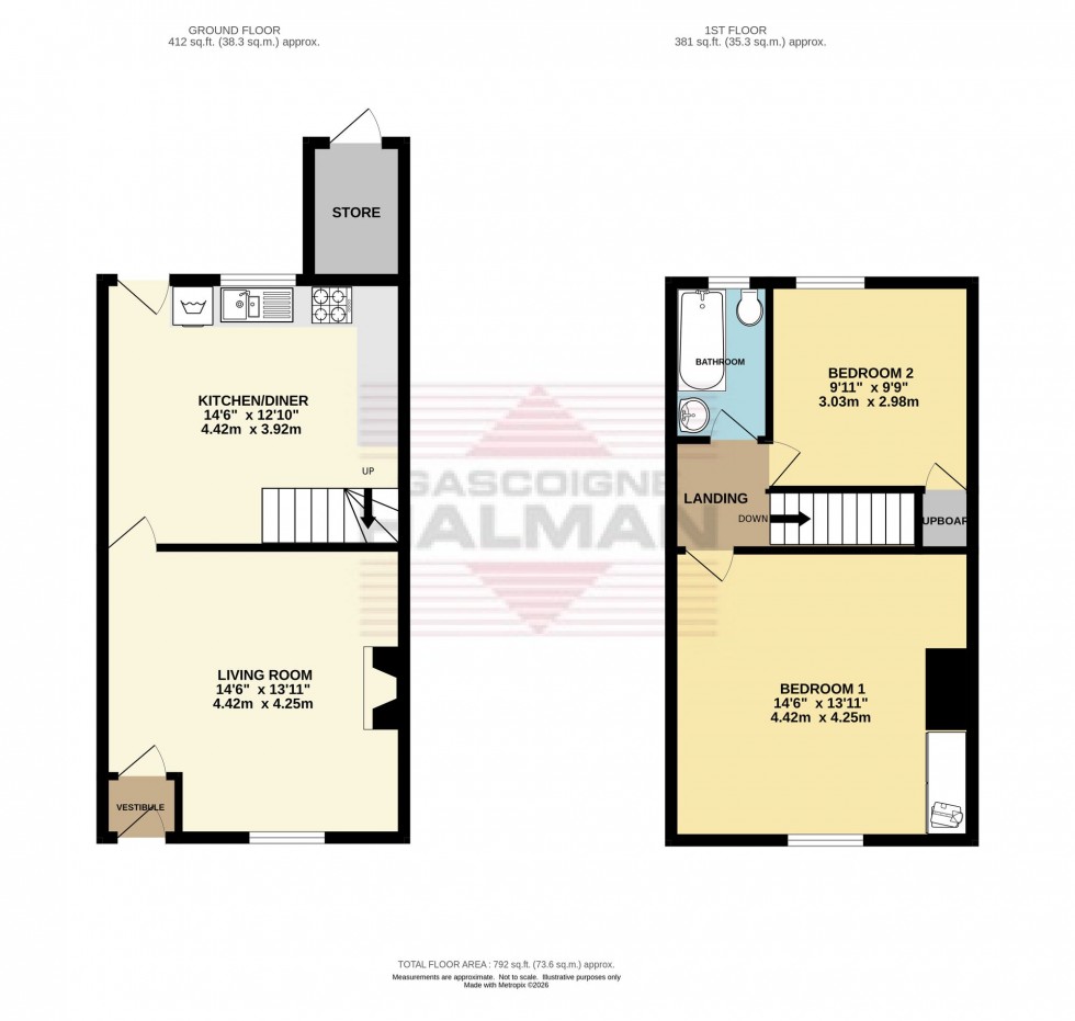 Floorplan for Queen Street, Hadfield, SK13