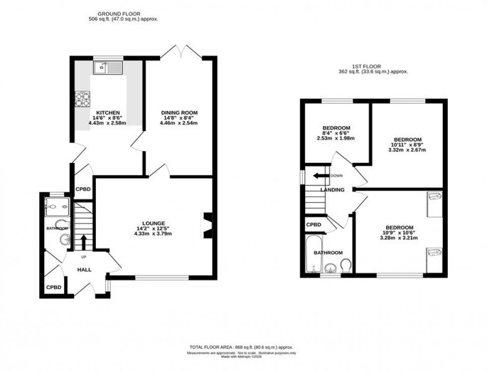 Floorplan for Long Lane, Chapel-En-Le-Frith