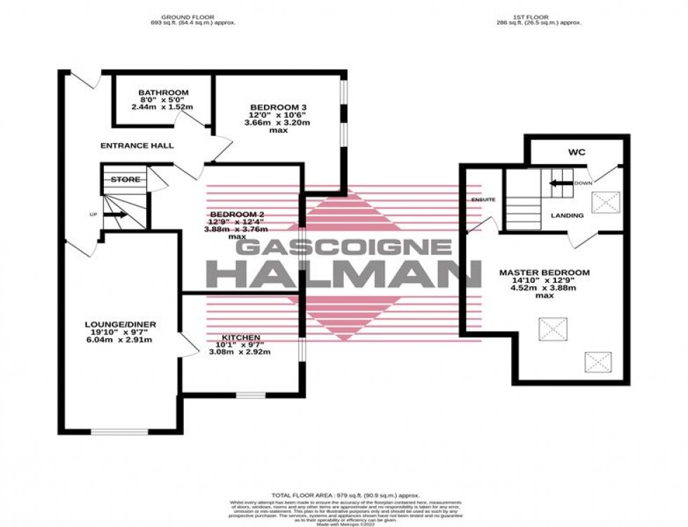 Floorplan for The Strand, Broad Road, Sale