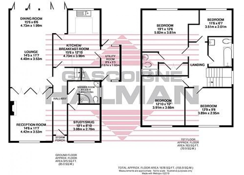 Floorplan for Woburn Drive, Hale, Altrincham