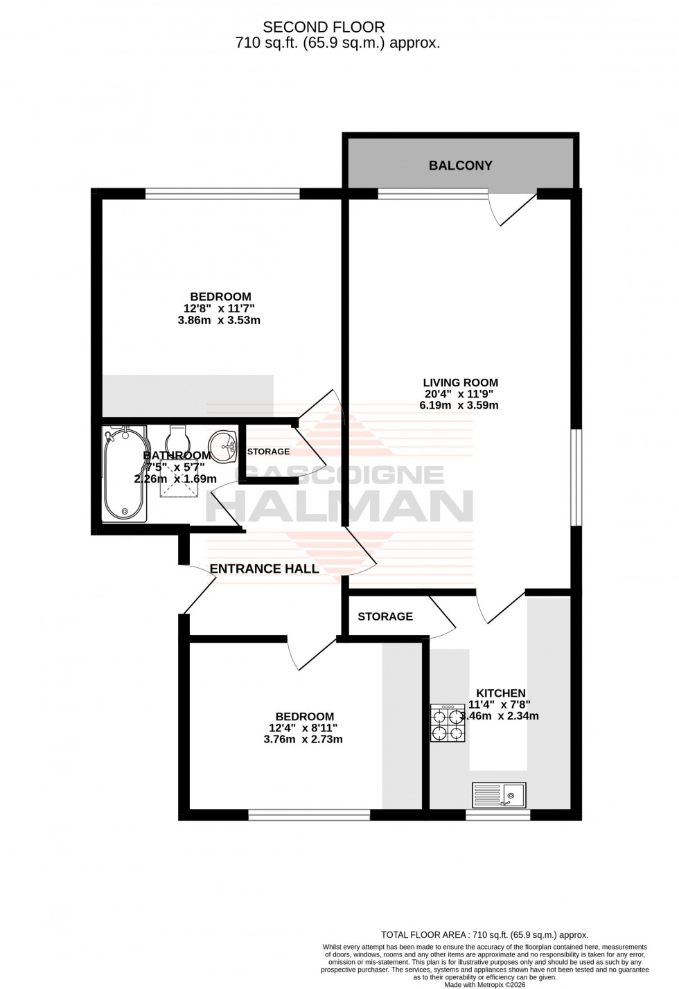 Floorplan for Sandringham Court, 2a Maple Road West, Manchester