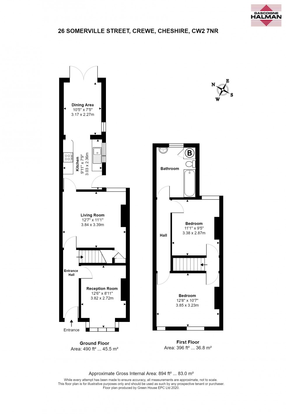 Floorplan for Somerville Street, Crewe