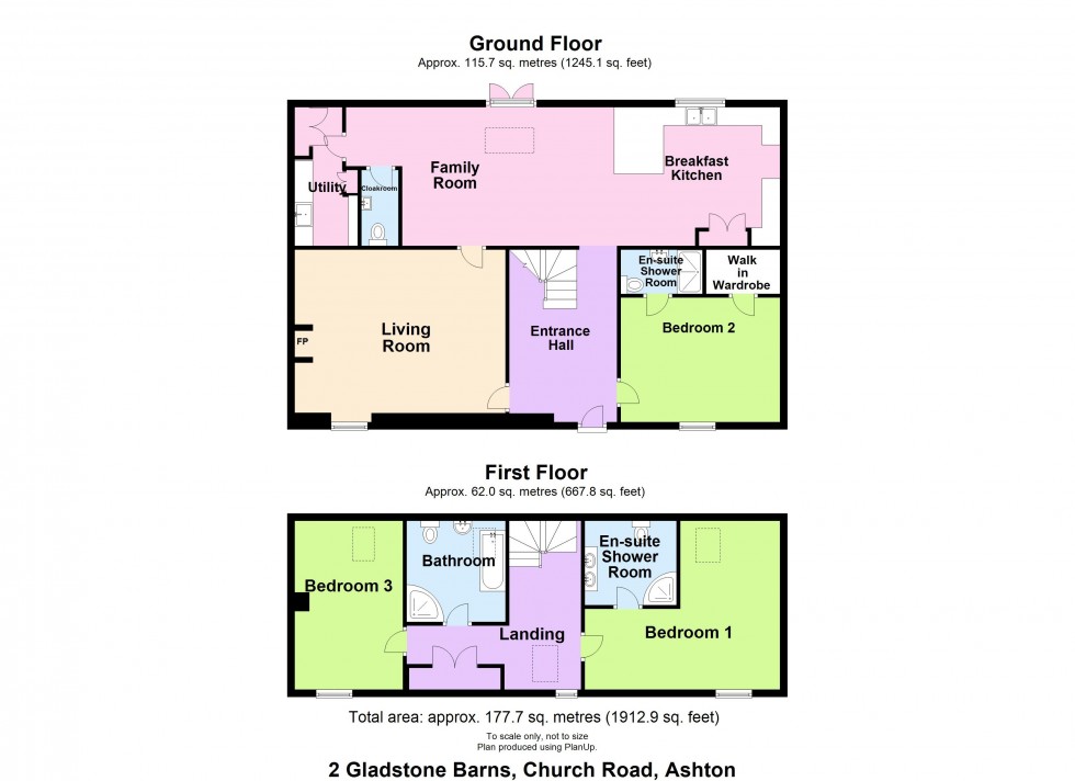 Floorplan for Barn 2, Gladstone Barns