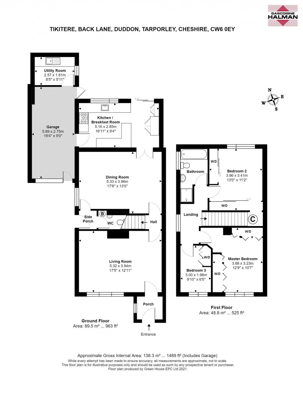 Floorplan for Back Lane, Duddon, Tarporley