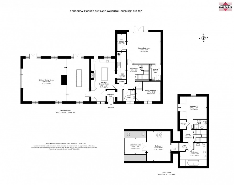 Floorplan for Brookdale Court, Guy Lane, Chester